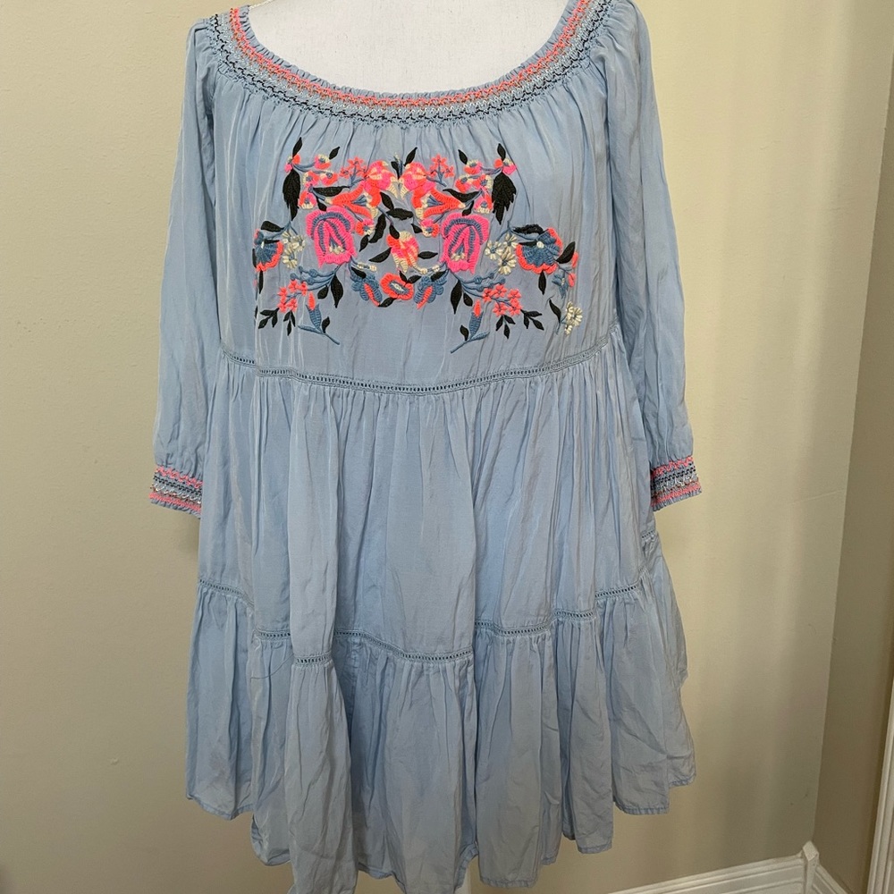 Free people sunbeam blue flowy dress - Picture 3 of 11